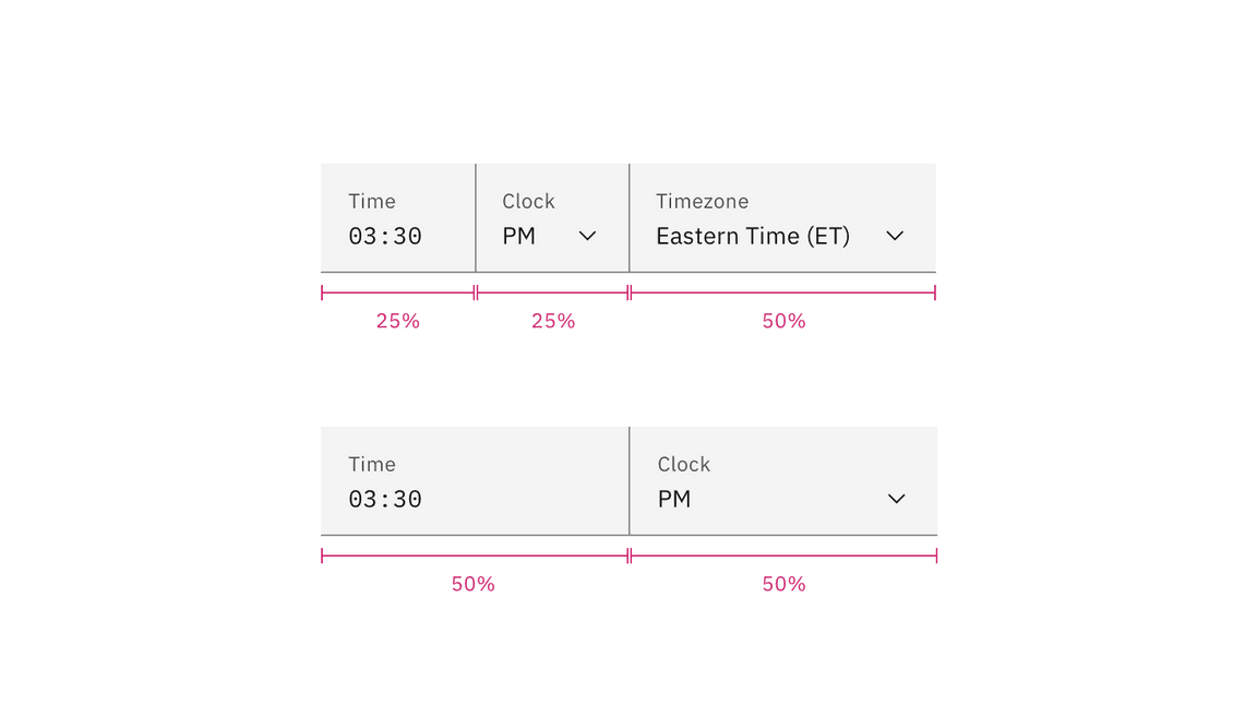 Structure for a time picker